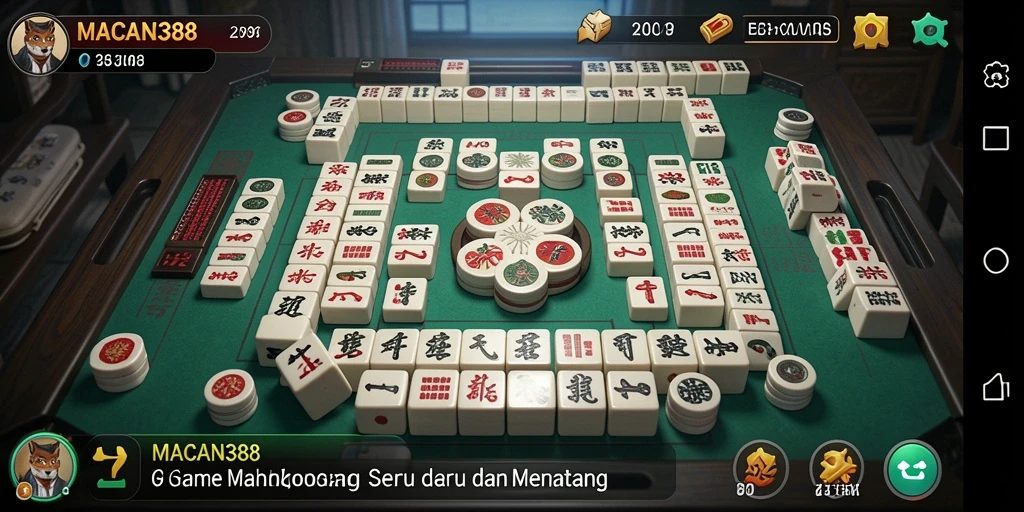 Tampilan menarik dari gameplay Mahjong di MACAN388.