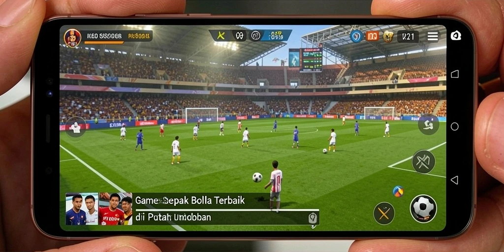 Tampilan gameplay V21 yang menarik dan menghadirkan aksi sepak bola terbaik.